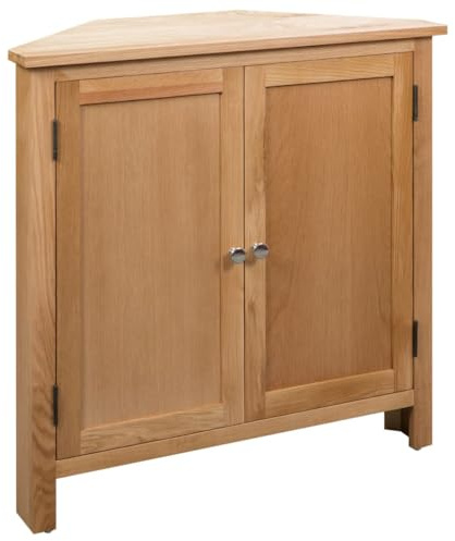 Solivagant Armoire d'angle 80x33,5x78 cm Bois de chêne Massif,(15 KG)