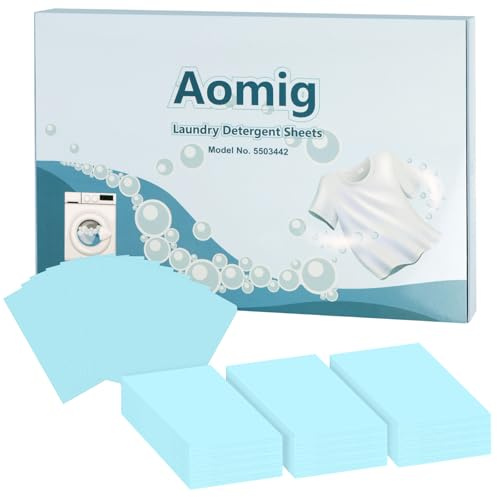 Aomig Tvättblad, Set med 90 ekologiska Tvättlappar för Tvättmaskin, Hypoallergen, Starkt Fläckborttagande Tvättmedel, Tvätttillbehör, Gardenia