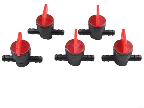 Besttoolifes Válvula de cierre de gas en línea de 1/4 pulgadas para cortacésped, motores pequeños y equipos de alimentación al aire libre, válvula de corte de línea de combustible de plástico, negro