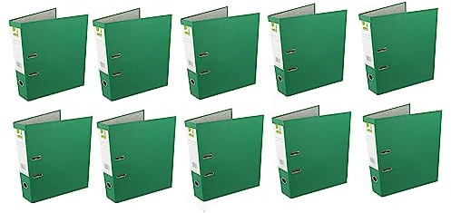 Q-Connect Lever Arch File Paperback Foolscap Green (Pack of 10) KF20032