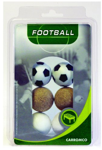 Carromco Kickerbälle Set – 6 Bälle in Schwarz, Weiß aus Kunststoff & Kork 36 mm – Tischkicker Zubehör für Kinder, Jugendliche & Erwachsene – Kicker-Bälle für alle Standard-Modelle (62606)