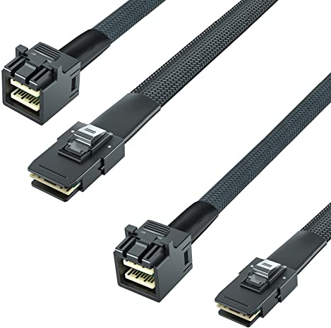 10Gtek® [2 Stück Mini SAS SFF-8643 zu SFF-8087 Kabel, Internal SAS HD to Mini SAS Cable, 1-Meter(3.3-ft)
