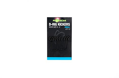 Korda Kickers D Rig Green Small, Easy Hook Installation, D-Rig Spinner Compatibility, 4, Green & Brown Options