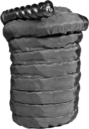 Sporttrend 24® Battle Rope 9m, 12m, 15m, Ø38mm und Ø50mm | Trainingsseil, Fitnessseil, Sportseil Schlagseil (9m x 38mm, schwarz)