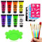 Horuili® Pintura Corporal Set de 8 Colores, UV Glow Pintura Corporal y Facial, Pintura Fluorescente de neón, Con 6 Cepillos y Bandeja, Adecuado para Halloween