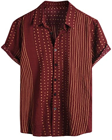 Yuson Girl Funky Aloha Camicia Hawaiana Uomo Manica Corta da Spiaggia con Bottoni Estiva a Fiori Casual Stampa Hawaiian