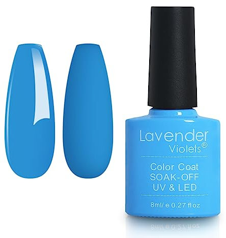 Lavender Violets 8ml Gel Nail Polish UV LED Soak Off Nail Lamp Curing Manicure Pedicure Classical Coloured Bottle Long Lasting Easy Apply Azure Blue D131