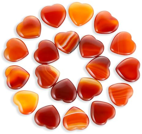 Namzi 20 förpackningar med tumlade polerade naturliga karneolkristaller Hjärtstenar, kristaller och helande stenar Kvartsbulk för Wicca, Reiki, Healing Energy, Chakrastenar, Witchcraft Supplies