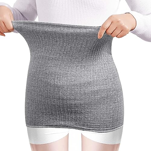 Kitnelw Elastisch Nierenwärmer Damen Herren Dünn Weiche Taillenwärmer Nierenwärmer Thermo Nierengurt 1 Stück (Dunkelgrau) (50 x 22 cm)