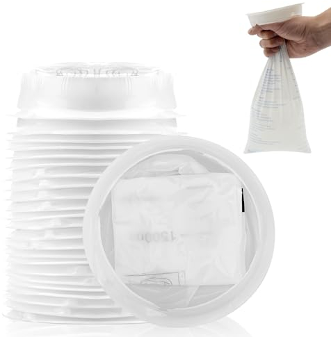Spuckbeutel mit Ring 10 Stück, Kotzbeutel, Brechbeutel, 1000ml Brechtüte Reise, Spuckbeutel Auto, Auslaufsicher, Bei Übelkeit Erbrechen Perfekt, Brechbeutel Kinder Erwachsene Schwangere, Weiß