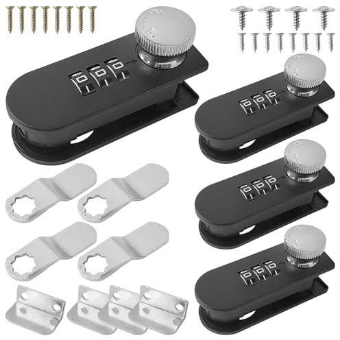 4 Piezas Cerradura con Codigo, Código de Marcación de 3 Dígitos Cerradura Buzon, Sin Necesidad de Llevar Llave Cerradura Cajon, Adecuada para Cajas de Herramientas, Armarios, Cajones, Buzones, Etc