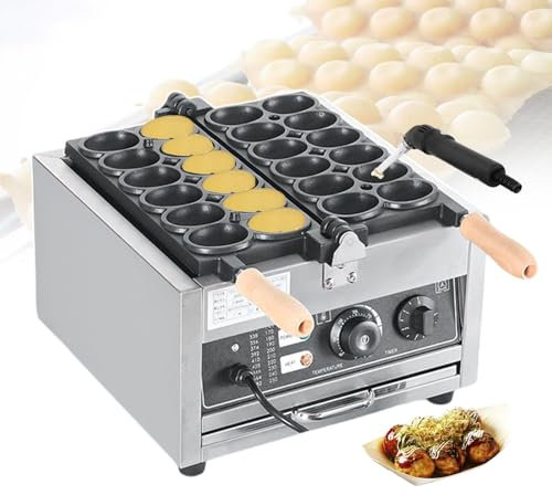 forplubossmmp Commercial Bubble Waffle Maker with Branding Machine, 12pcs Electric Waffle Makers & Irons, Non-stick Egg Shaped Waffle Machine, 50-300℃ Adjustable Temperature and 0-5mins Time