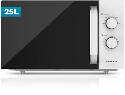 Microondas sin Grill básico de 25 Litros, 850w de potencia Sencillo, temporizador 30min. 5 potencias y descongelación. Fácil de usar