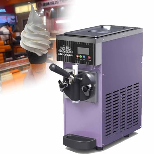 Qiang Máquina de Helados Soft Heladera Maquina Helados Soft Comercial Maquina Helados Soft con1 Sabores Ice Cream Maker Máquina de Helado de Servido Suave Purple-450W