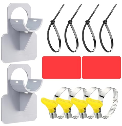 2 Piezas Soportes para Tubos de Piscina, Soporte para Manguera de Piscina, Apto para 30-37 mm, para piscina, bañera, Accesorios para Piscina (Gris)