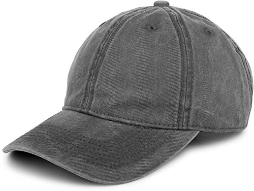 styleBREAKER Cappellino Unisex Baseball Look Vintage Regolabile 6-Pannelli Cappy in Look Washed con Visiera Curvata in Cotone Cappello Retro per Donna e Uomo, Antracite
