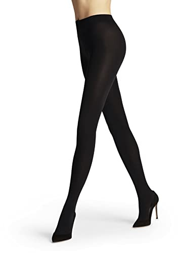 FALKE Femme Seidenglatt 80 Den W Ti Opaques Épais Fantaisie Collants, Noir Black 3009, M EU