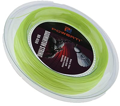 SM SunniMix Professional Badminton/Tennis Racket Strings Reel - 200m/218yd, Gym Sports Training String Repair Replacement, Fluorescent Yellow, 200m