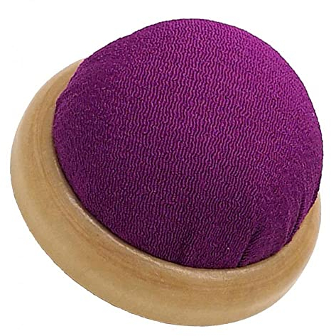 Baoblaze Nadelkissen mit Holzteller, Tischnadelkissen, Einfarbige Nadelhalter Aufbewahrung von Stecknadeln Nadel Storage - Lila