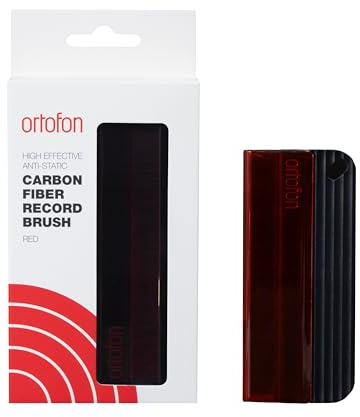 Ortofon Spazzola per dischi, in fibra di carbonio premium, antistatica, rossa