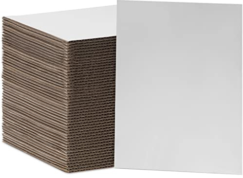 100 Pcs Corrugated Cardboard for Crafts 5 x 7 Inch Flat Cardboard Pads Corrugated Paper White Cardboard Sheets Cardboard Poster Board for Shipping Mailing Picture Frame Backing DIY Projects, White