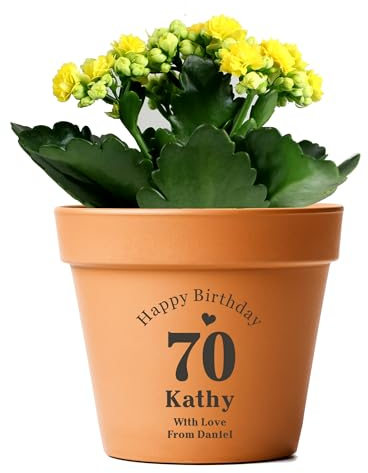 Personalised Planter Plant Pot Large Terracotta Pots Flower Pot with Drainage Hole Anniversary Wedding Garden Gifts for Christmas Mum Women Succulent Cactus Planter Outdoor Garden Decor (Design 2)