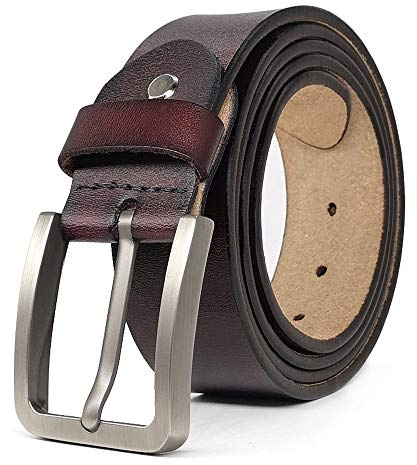 Yahaobelt Mens Belts Leather for Jeans Dress Genuine Leather Tan Belts for Men Size 105cm-165cm Width 1.5 Black (150cm for Waist 52-54,Chocolate 6)