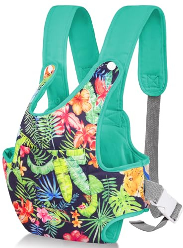 Aolso Baby Doll Carrier, Doll Carrier Soft Cotton, Front and Back Carrying with Adjustable Straps for Baby, 14 to 18 Doll Carrier Seat for Baby Born, Carrier Doll Accessories for Kids (Dark Green)