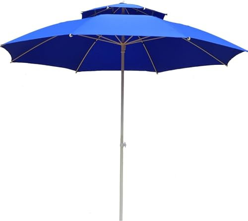 VejiA 2,5 m Garten-Sonnenschirm, Doppel-Sonnenschirm, Schatten im Freien, Balkon, Innenhof, Strand