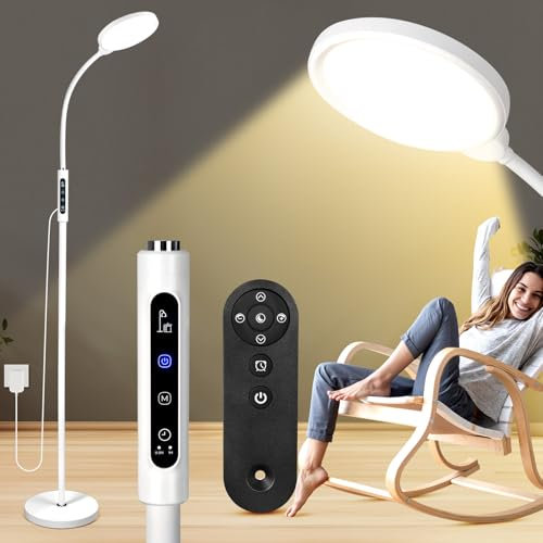 ROEDAX-HAO SAD Lamp, SAD Light Therapy Lamp with Remote, 7 Color Temperature & 9 Brightness SAD Lamp LED Desk lamp for Reading, Office, Home