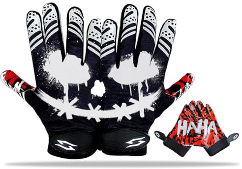 Joker Football Gloves Wide Receiver Sticky Sticky Elite Pro Grip Super Sports Palms Performance Boost Game Skin Tight Kids Youth Sizes Adult