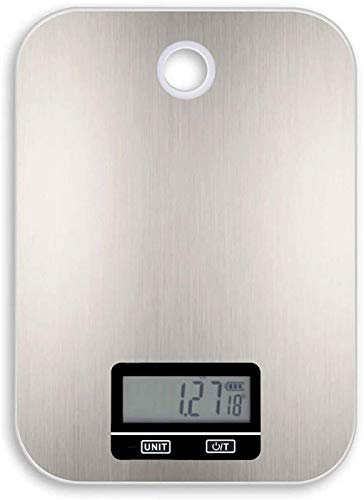 BOSHYUM Báscula electrónica, báscula Digital para Alimentos, báscula de Cocina, báscula de Acero Inoxidable, báscula de diseño Elegante, báscula de Cocina con Pantalla LCD para Colgar en la Pared