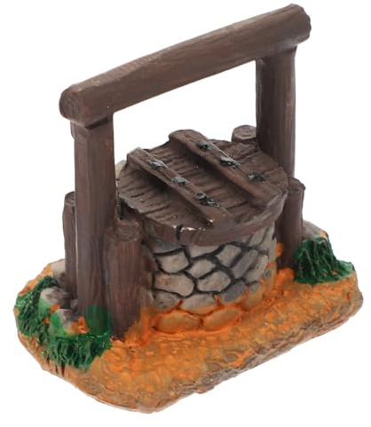 TOYANDONA Décoration Miniature Puits d'eau Vintage pour Aquarium Et Jardin, Statuette Micro-Paysage Résine Solide, Décoration Extérieure Pelouse Et Accessoires Paysagers Réalistes