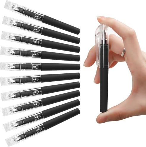 LunarCharm 10 stylos gel mini, encre noire 0,5 mm, stylo de poche, petit stylo court, écriture fluide, séchage rapide, stylos mignons pour journal de poche