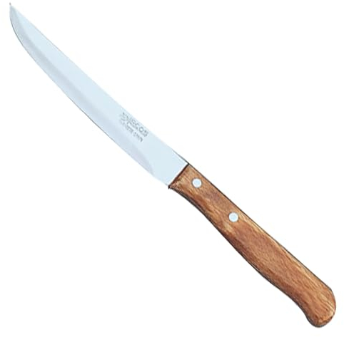 Arcos Coltello per Verdure con Lama da 100 mm in Acciaio Inossidabile – Manico in Legno, Adatto per Lavastoviglie – Marrone, Serie Latina