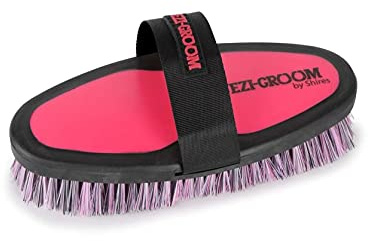 Shires 1397 Ezi-Groom Grip Body Brush Bright Pink