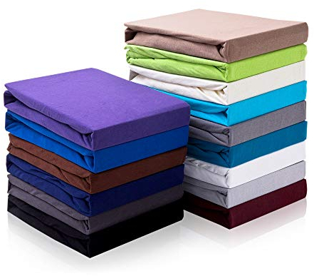 Hometex Premium Textiles Topper Spannbettlaken Spannbetttuch 140-160 x 200 cm, Bettlaken für Matratzentopper, 100% Baumwolle Jersey, Matratzen bis 10 cm, Oeko-TEX Made IN Green, Schwarz