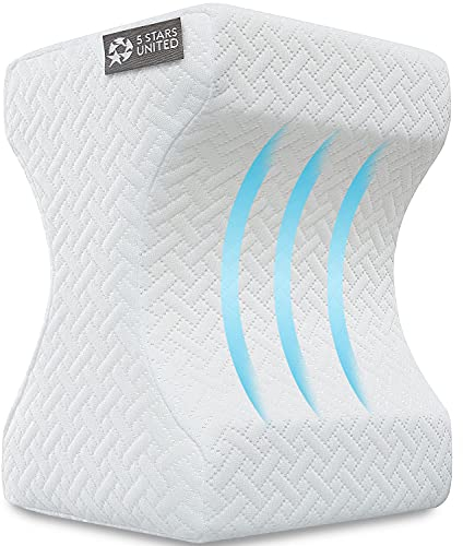 5 Stars United Kniekissen zum Schlafen - Beinkissen 100% Memory Foam, Beinkissen zum Schlafen auf der Seite, Knie-Unterstützungskissen, Schlafkissen für Knie, Hüftunterstützungskissen mit Kontur