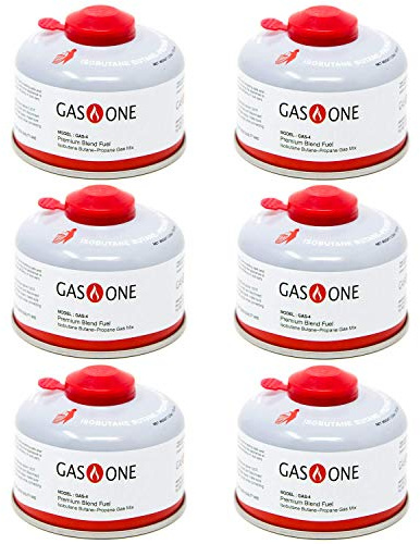Gas One Camping Fuel Blend Isobutane Fuel Canister 100gram (6 Pack)