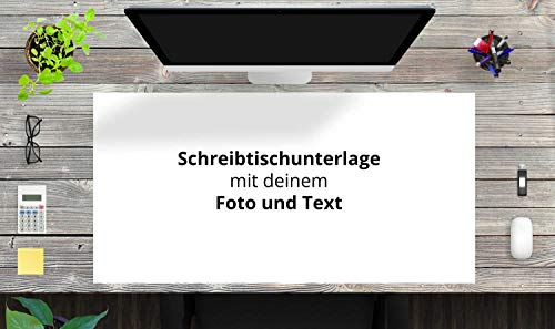 Schreibtischunterlage XXL mit integriertem Mousepad – “Zum Selbstgestalten“ – aus erstklassigem Vinyl (Kunststoff) – 100 x 50 cm – Rutschfeste Schreibunterlage für besten Schutz – Made in Germany