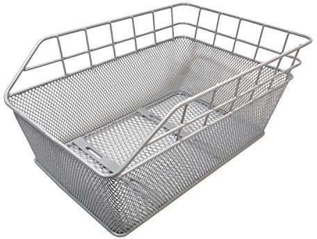 Fahrradkorb Schultaschenkorb Silber Einkaufskorb Gepäckträgerkorb 45x29,5x21 cm