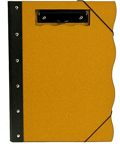 Werkhaus SON 211622 Sammelmappe mit Wellenrand Gelb ca. 25 x 32 x 1,5 cm Klemmmappe Klemmbrett Zeichenmappe