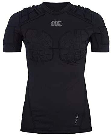 Canterbury Gilet de Rugby Pro Protection pour Femme | Protège la Poitrine et Les épaules | Respirant | Gilet de Protection léger et Flexible, Noir, Taille 10