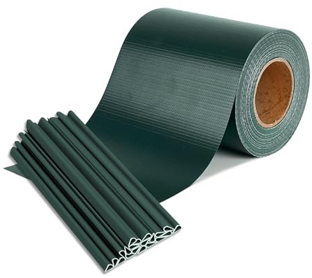 NAIZY Tiras de protección visual, color verde, PVC con 30 clips, rollo de valla de privacidad, opaco, doble barra, protección contra el viento, para valla de jardín, balcón (70 x 19 cm)
