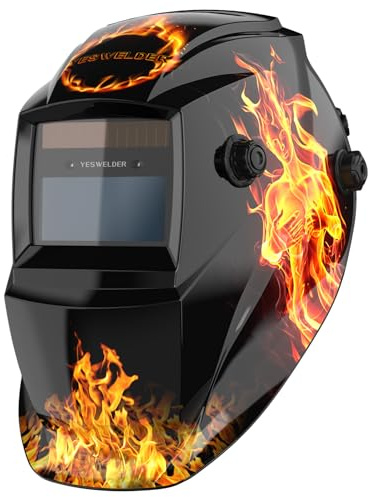 YESWELDER True Colour Svetsmask, Solcellsdriven Automatisk Mörkläggning av Svetshjälm, Bred Skugga 4/9-13 Svetshjälm för MIG ARC TIG