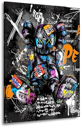 Kunstgestalten24 Leinwandbild Kaw Figure Street Art Wandbild Kunst Wanddeko