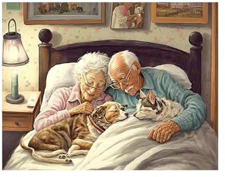 SHEGZHUC 50 x 40 cm Diamond Painting for Elderly People, Dogs, Old Man, Old Woman, Animals, Art Embroidery Cross Stitch Pictures, Gift Wall Decoration
