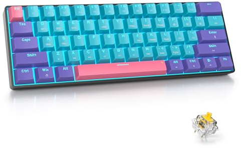 SbocKeeb Tastiera Wireless Gaming,60% Tastiera Meccanica Senza Fili-American QWERTY Layout 61 Tasti Anti-Ghosting, Retroilluminazione RGB per PC