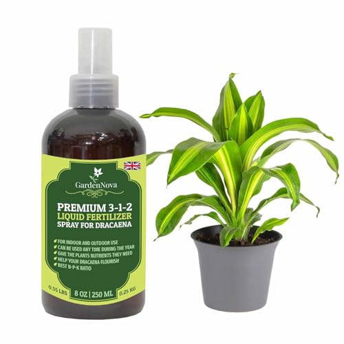 Professional Dracaena Spray Fertilizer Mist for Home Gardening | 3-1-2 Gentle Blend Mist for Healthy Leaves & Growth | Essential Nutrients for Dracaena Plants - 8oz