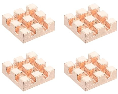 PATIKIL Copper Heatsink 10x10x3mm, 4 Pcs Heat Sink Cooler Radiator for Raspberry Pi Chip CPU Power Transistor FET IC Power Amplifier